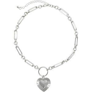 Women Style B Silver Elegant Metal Big Heart Neck Chain Pendant Metal Necklace